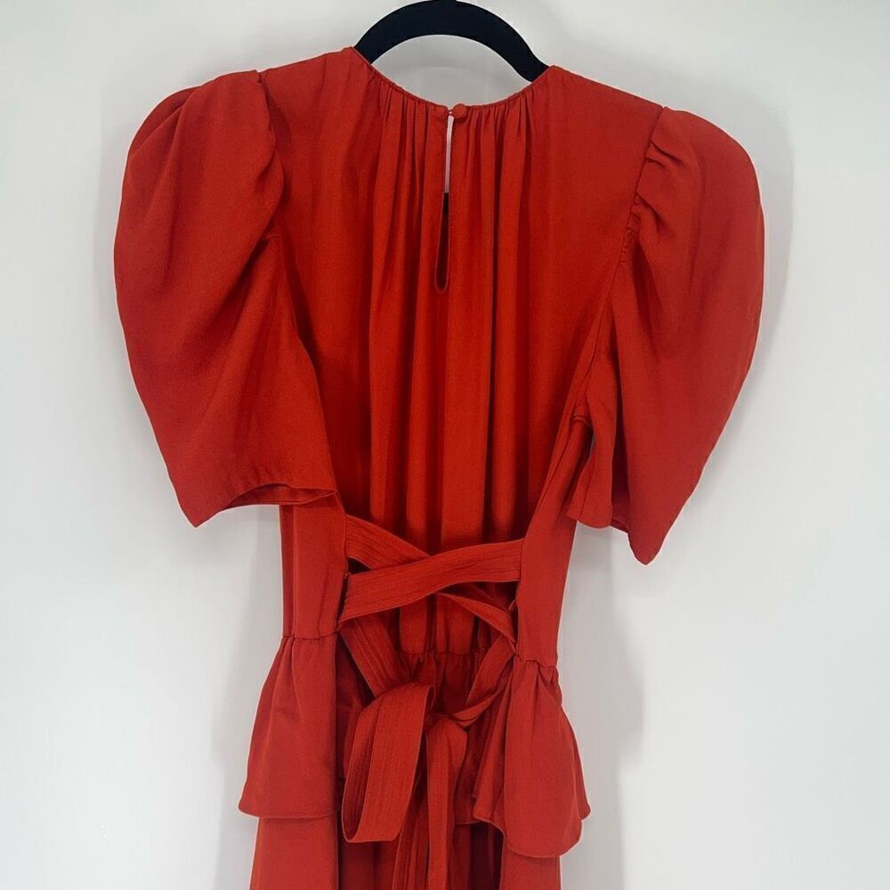 Ulla Johnson Midi Marion Dress Womens 2 Red Orang… - image 8